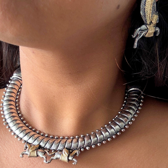 Ashva Dual-tone Choker Set