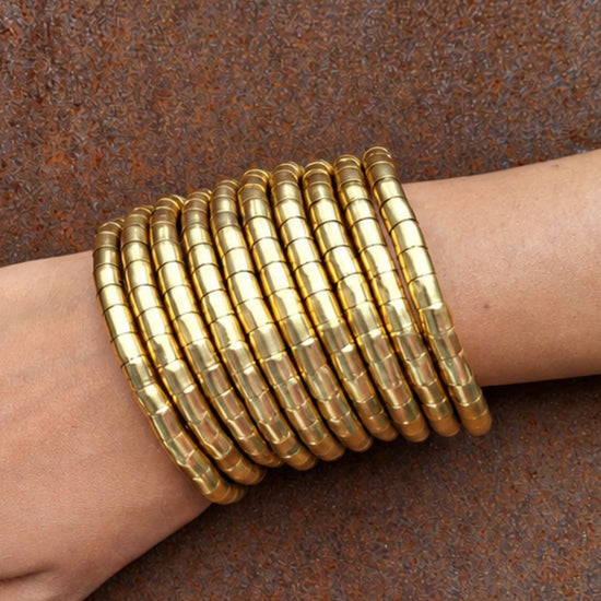 Golden Spiral Bangle - (Set of 10)