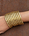 Golden Spiral Bangle - (Set of 10)