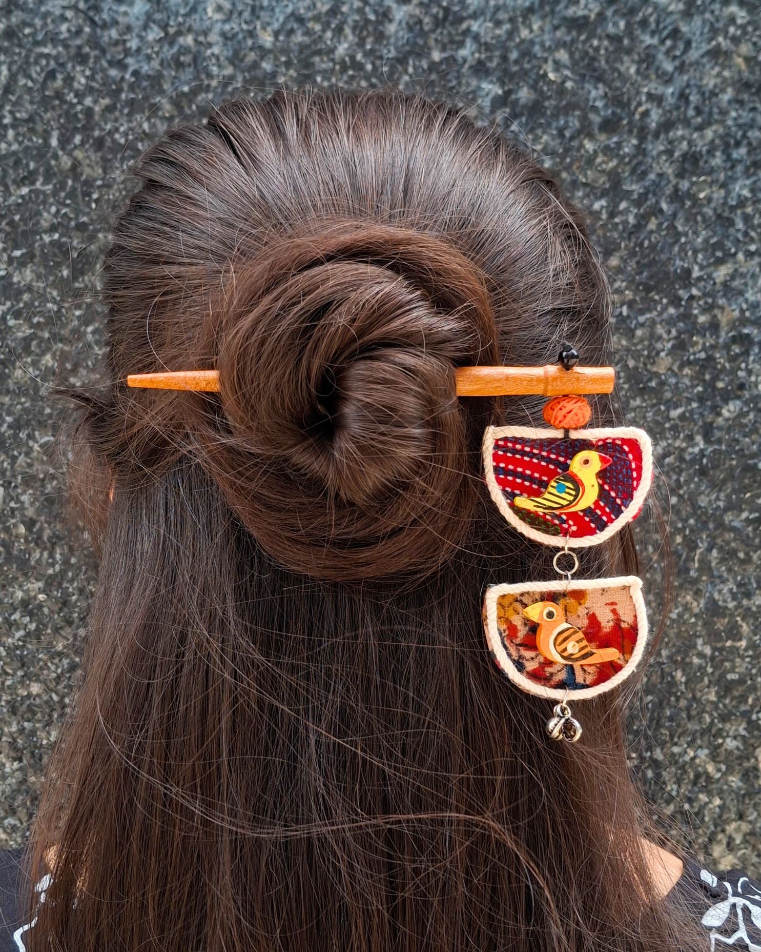 Chidiya Handcrafted Wooden Hairpin Stick
