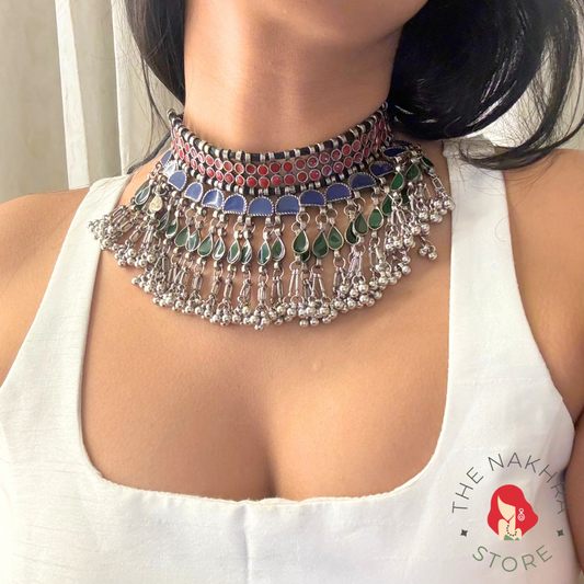 Afghani Multicolour Tribal Choker: Mahek