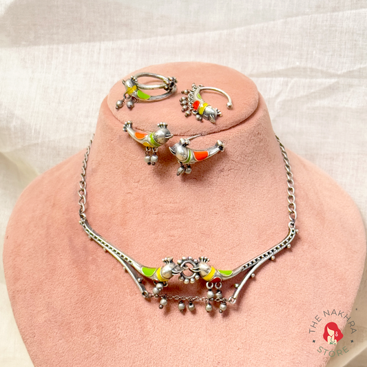 Sasural Genda Phool Choker set with Ring and Nose-pin