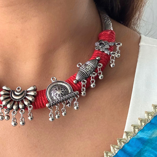 Vahni Red Hasli Set