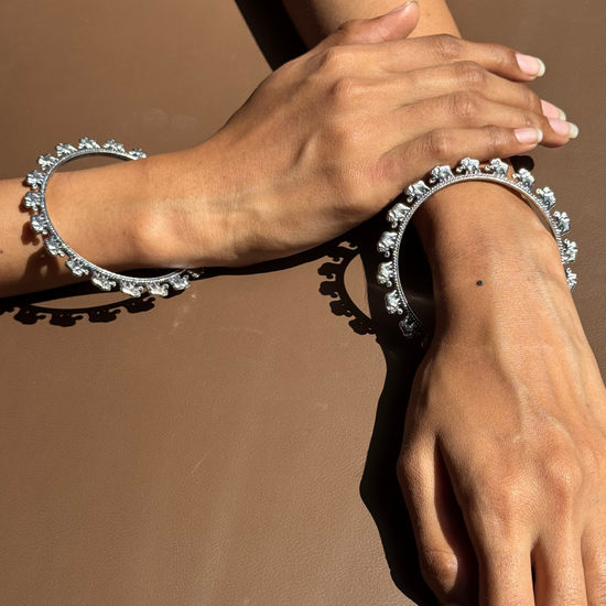 Elephant Oxidised Bangles - Set of 2