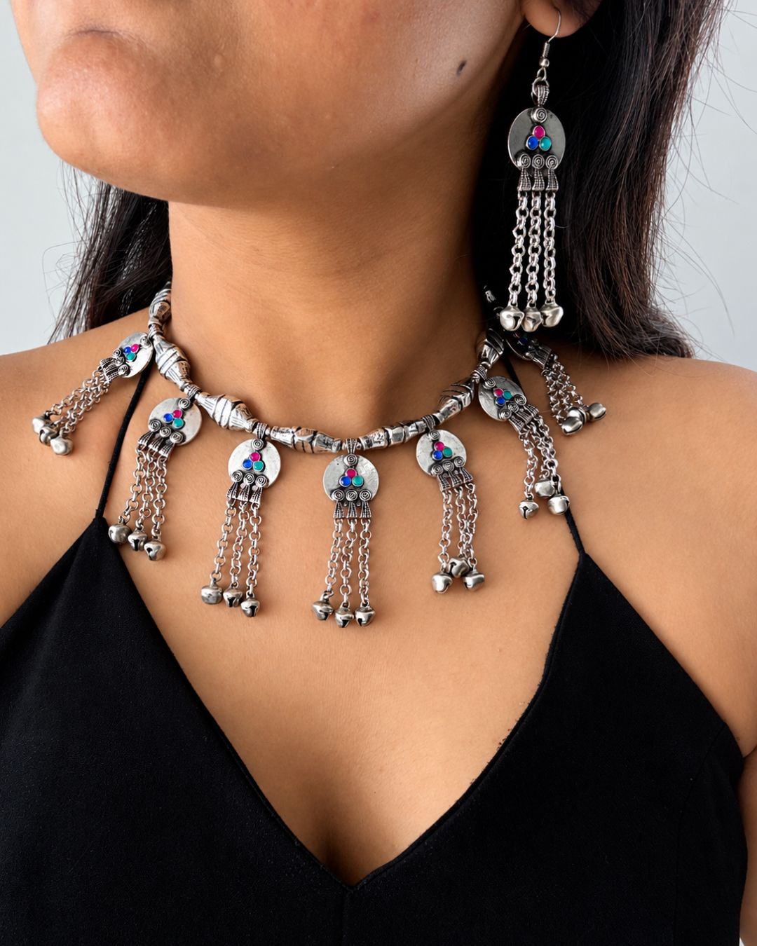 Sangam Oxidised Choker Set