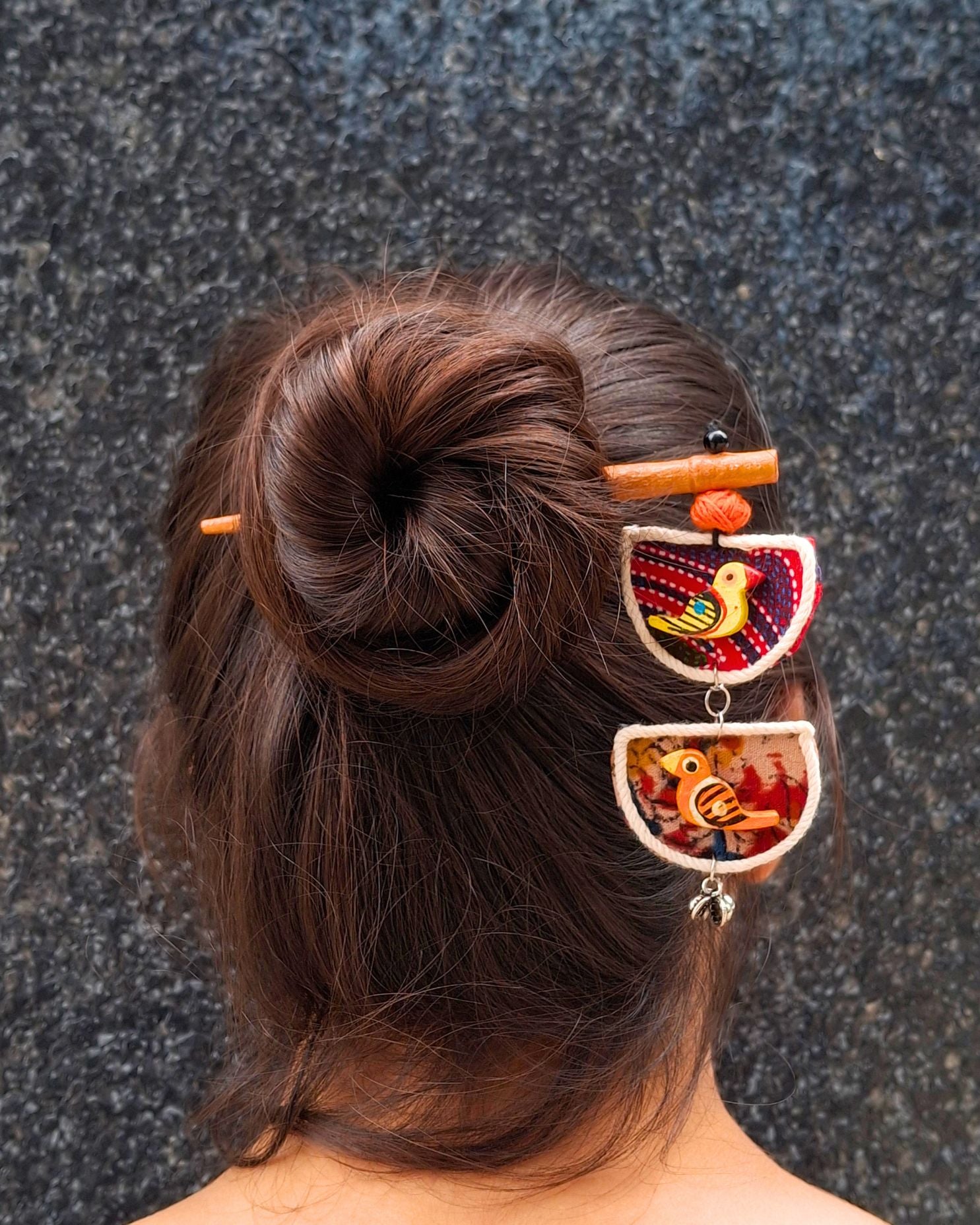 Chidiya Handcrafted Wooden Hairpin Stick