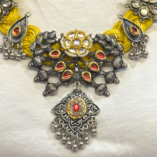 Shanaya Mustard Yellow Jute Necklace