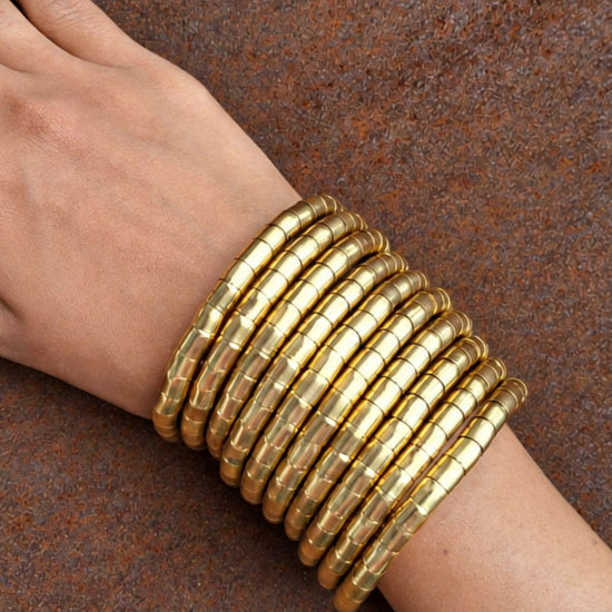 Golden Spiral Bangle - (Set of 10)