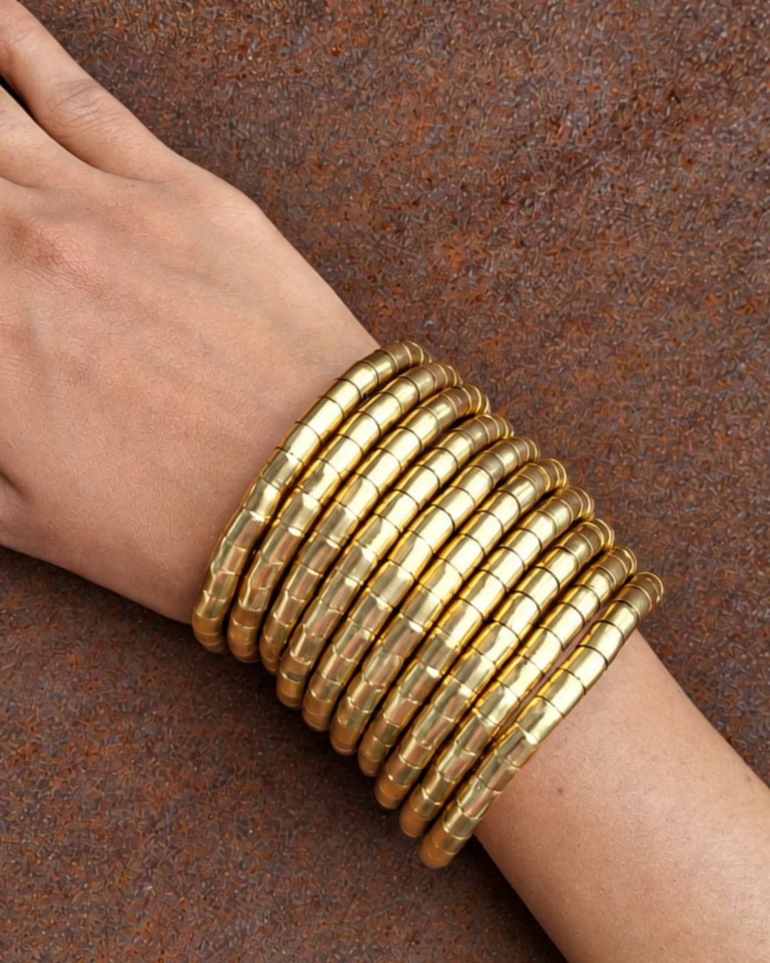 Golden Spiral Bangle - (Set of 10)