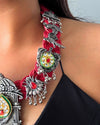 Chandani Bird Red Jute Necklace