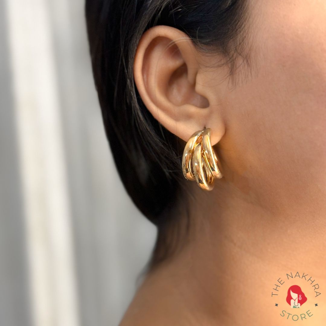 Solid Gold Plated Claw Earrings