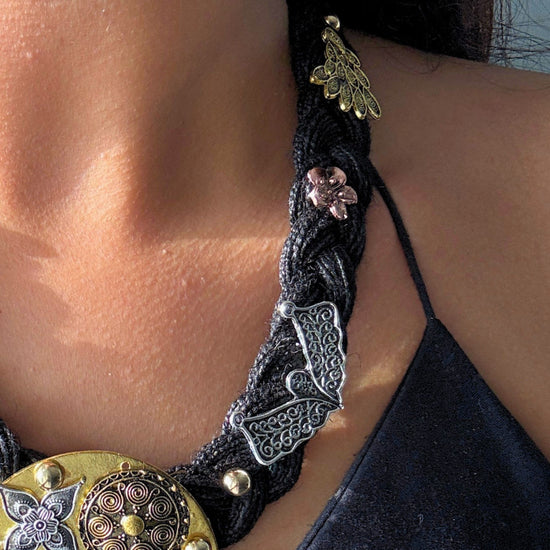 Adamya Black Jute Necklace