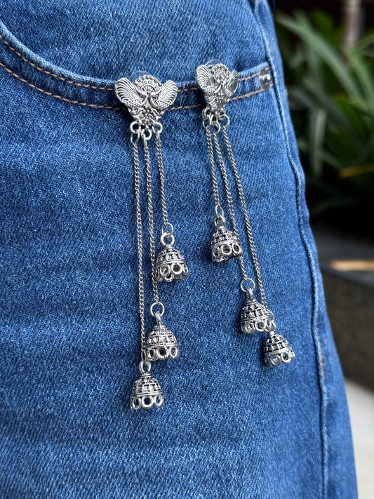Aasha Silver Kashmiri Earrings