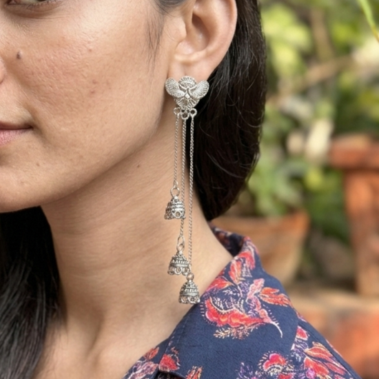 Aasha Silver Kashmiri Earrings