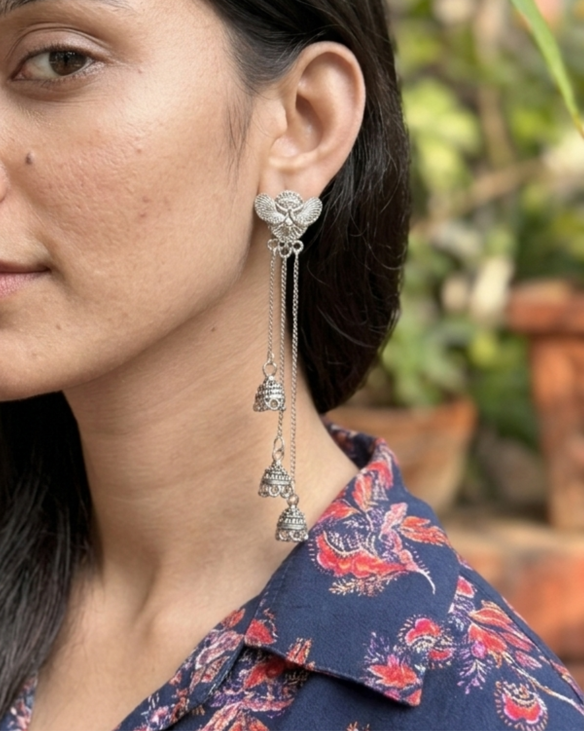 Aasha Silver Kashmiri Earrings