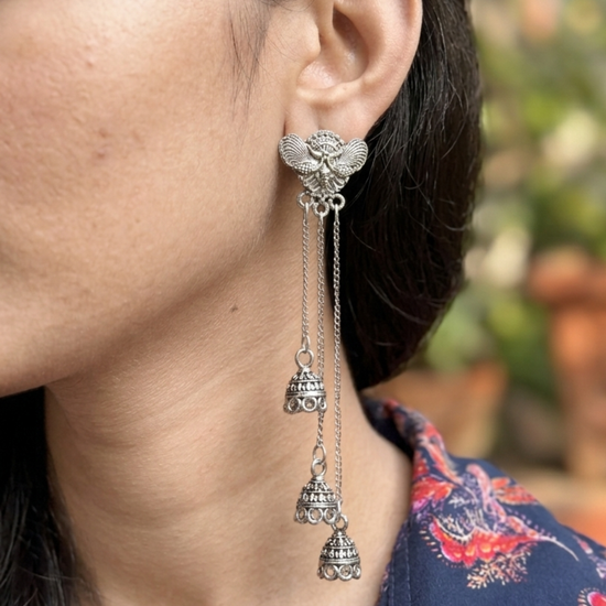 Aasha Silver Kashmiri Earrings