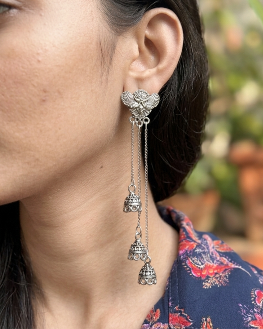Aasha Silver Kashmiri Earrings