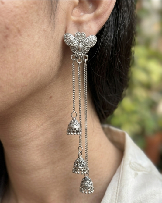 Aasha Silver Kashmiri Earrings