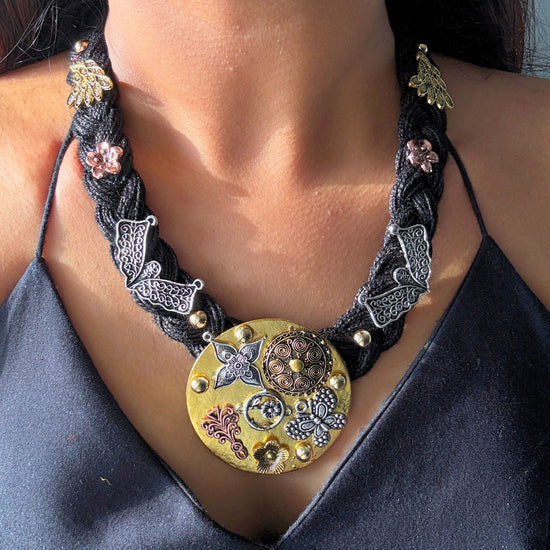 Adamya Black Jute Necklace