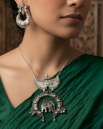 Anika Long Oxidised Necklace Set