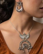 Anika Long Oxidised Necklace Set