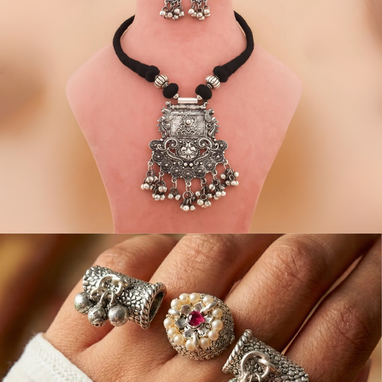 Anita choker set with finger ring