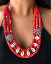 Bandhani Red Necklace Set