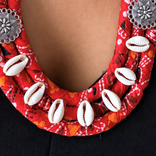 Bandhani Red Necklace Set