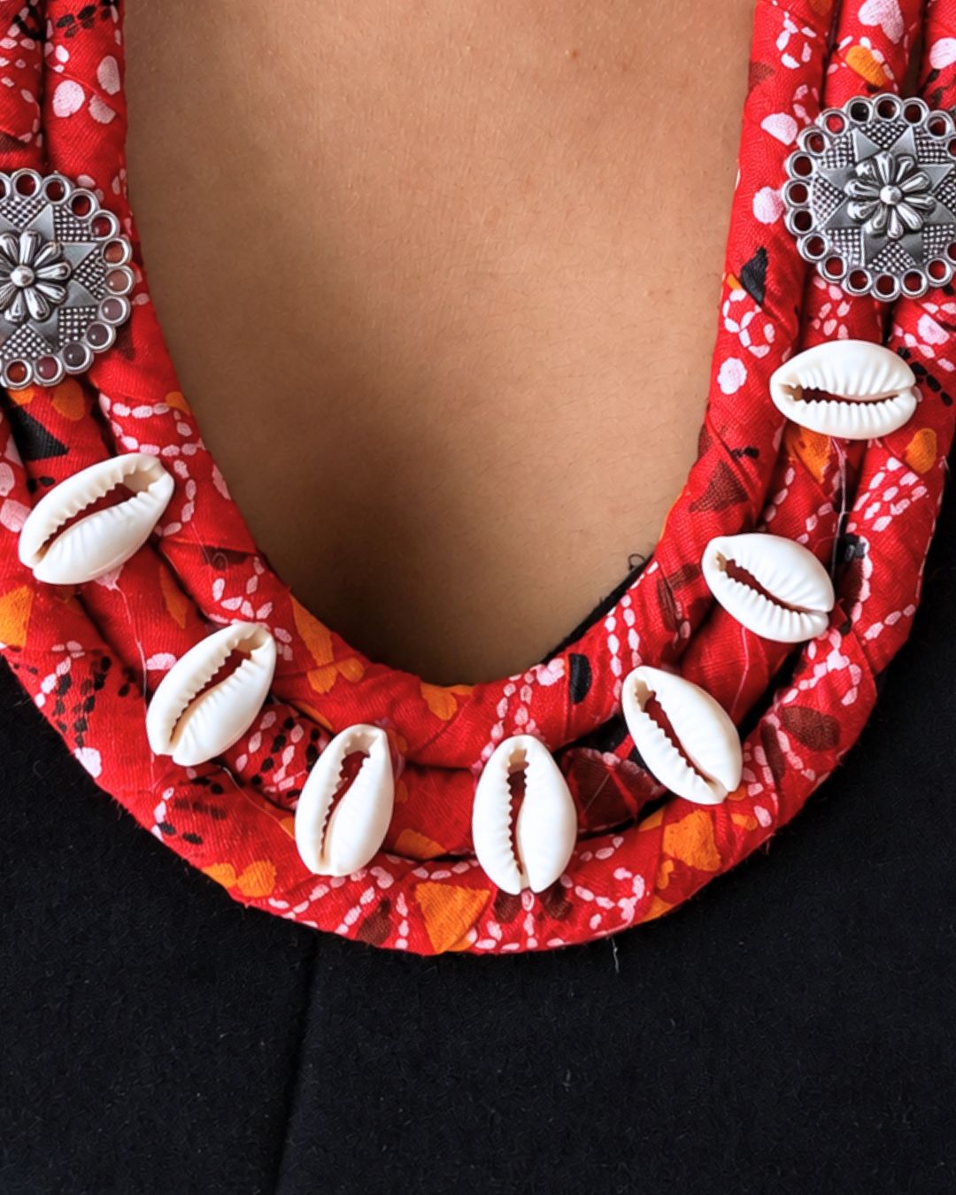 Bandhani Red Necklace Set