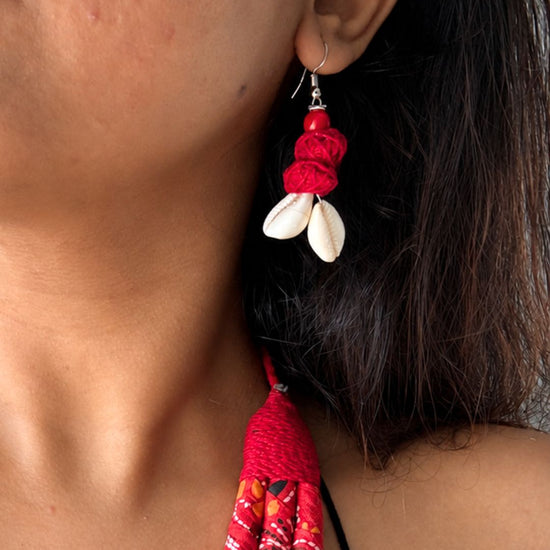 Bandhani Red Necklace Set