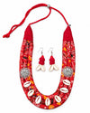 Bandhani Red Necklace Set
