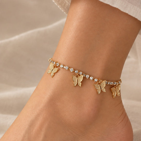 Butterflies Golden Anklet