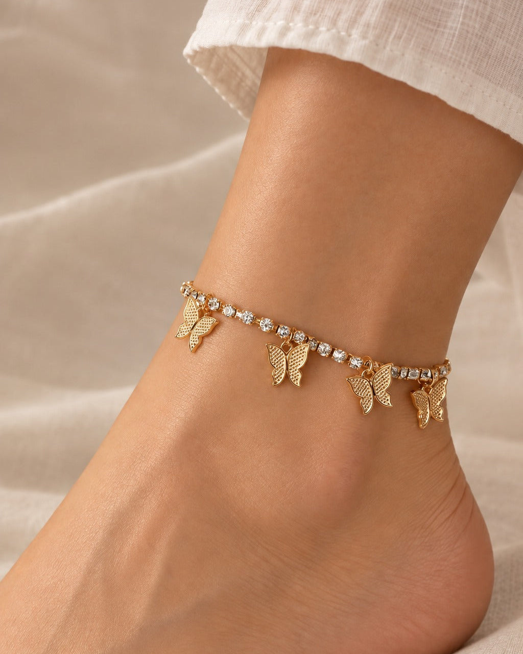 Butterflies Golden Anklet