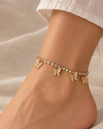 Butterflies Golden Anklet