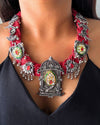 Chandani Bird Red Jute Necklace