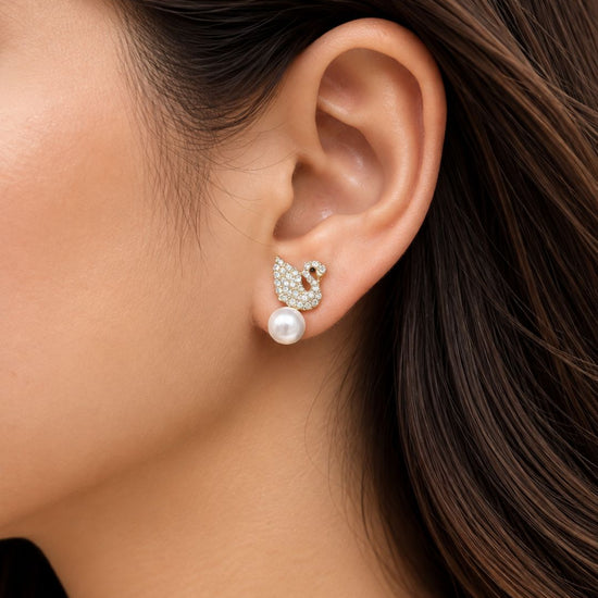Dancing Swan Studs