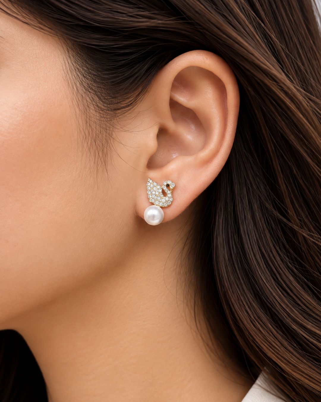 Dancing Swan Studs