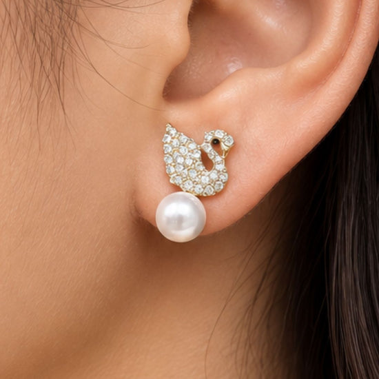 Dancing Swan Studs