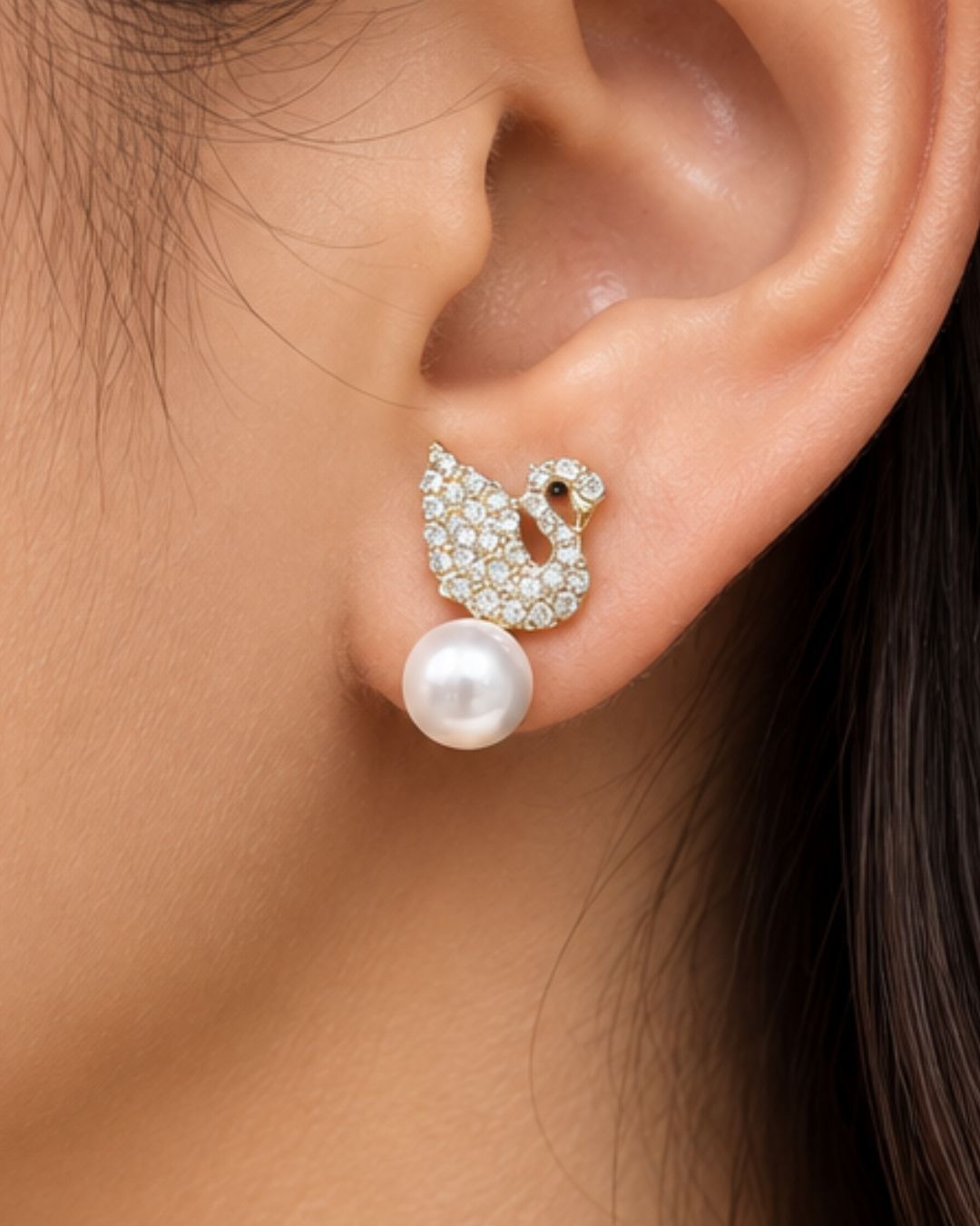 Dancing Swan Studs