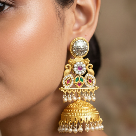 Diya dual-tone big jhumka