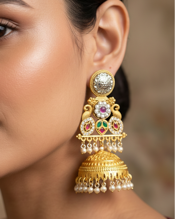 Diya dual-tone big jhumka