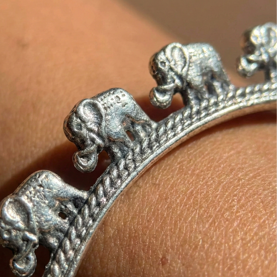 Elephant Oxidised Bangles - Set of 2