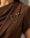 Emerald Honeybee Brooch