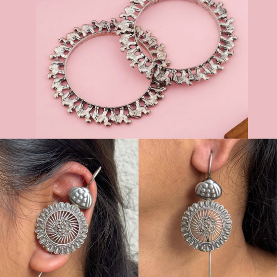 Faiza Combo of bangle and earcuff