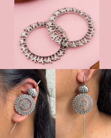 Faiza Combo of bangle and earcuff