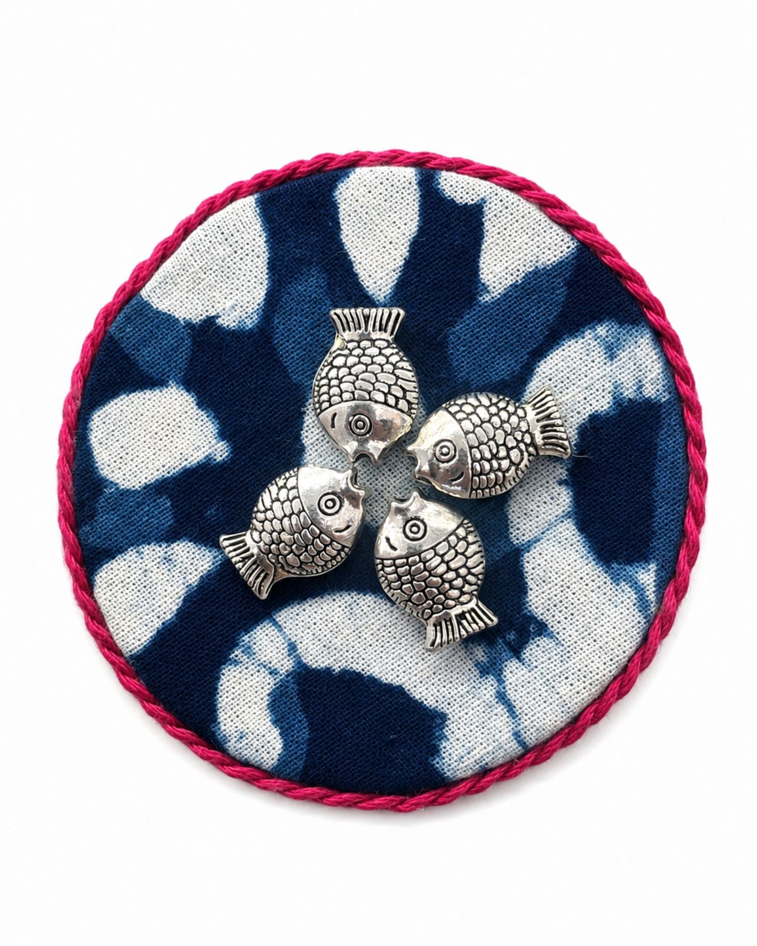 Fish Ajrakh Blue Ring