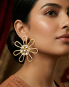 Preet Flower Golden Design Earrings