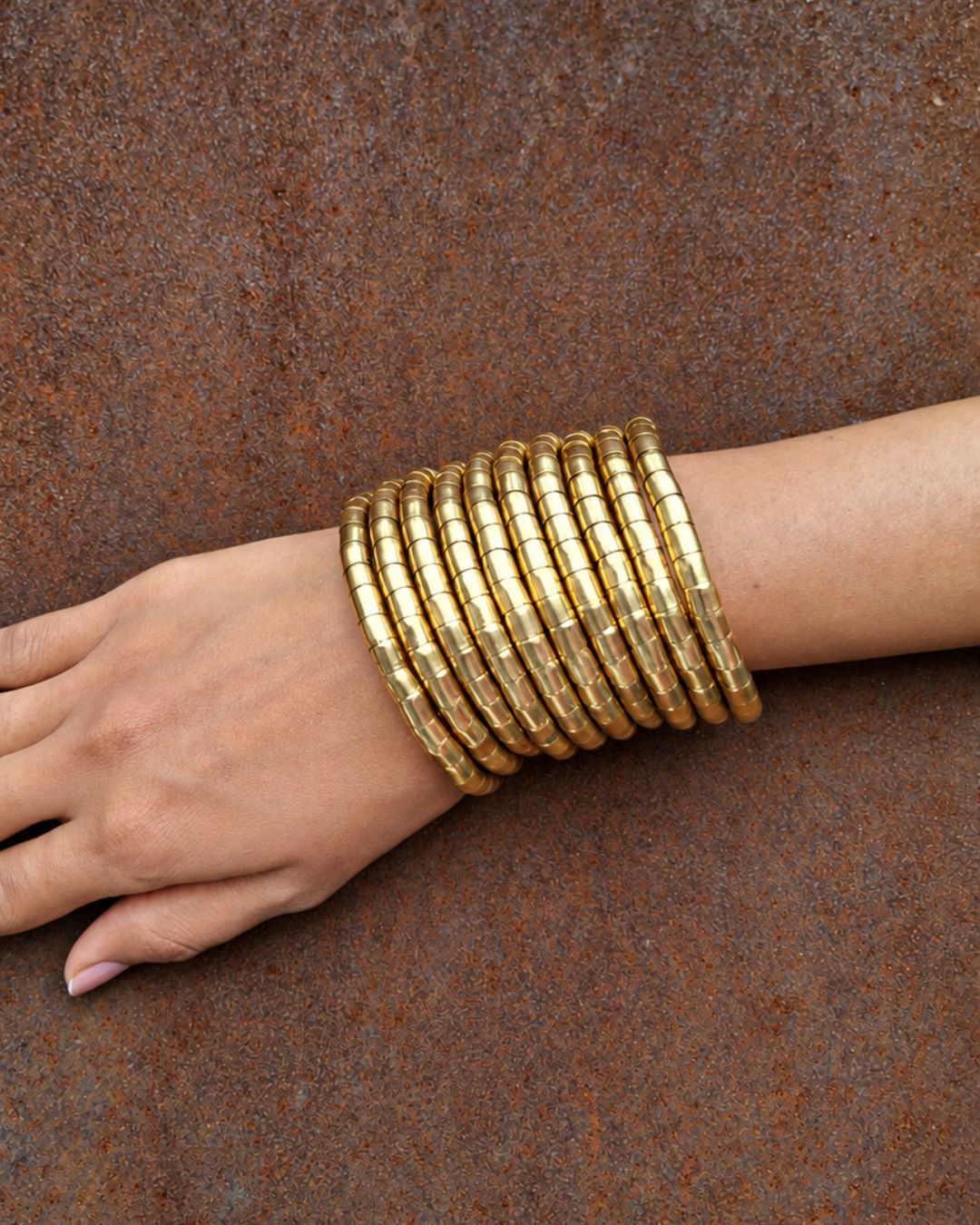 Golden Spiral Bangle - (Set of 10)
