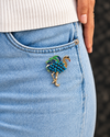 Blue Crystal Flamingo Brooch