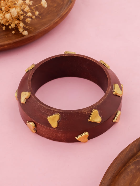 Hridya Brown Wooden Bangle